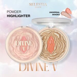 Selestia Divine V Powder Highlighter - Gold & Peach